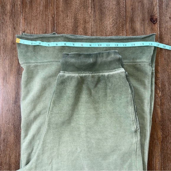 Anthropologie Saturday Sunday Green Ombre Cropped Wide Leg Sweat pant S - Picture 3 of 13